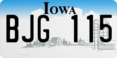 IA license plate BJG115