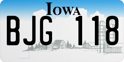 IA license plate BJG118