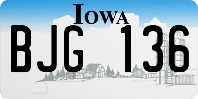 IA license plate BJG136