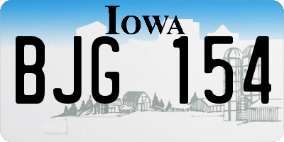 IA license plate BJG154