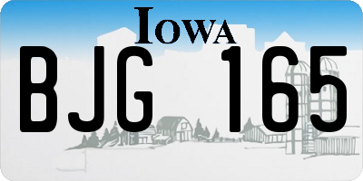 IA license plate BJG165