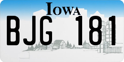 IA license plate BJG181