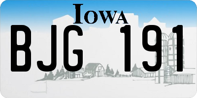 IA license plate BJG191
