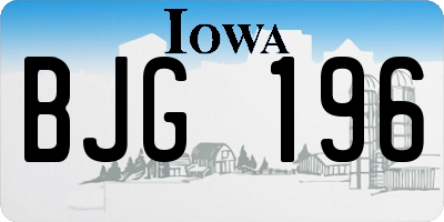 IA license plate BJG196