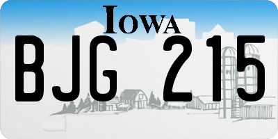 IA license plate BJG215