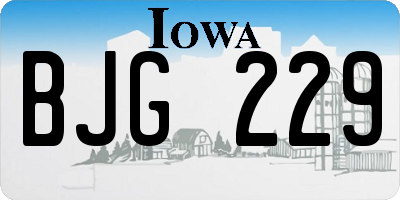 IA license plate BJG229