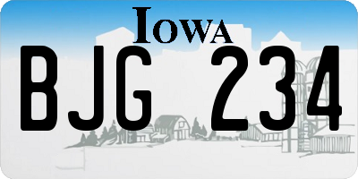 IA license plate BJG234