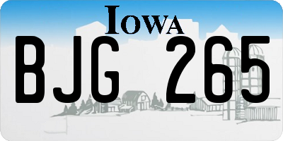 IA license plate BJG265
