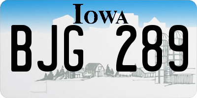 IA license plate BJG289