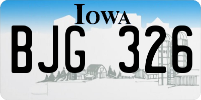 IA license plate BJG326