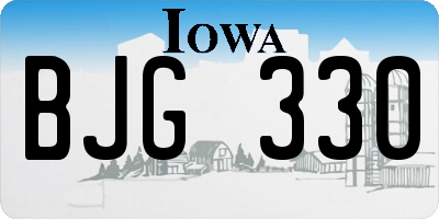 IA license plate BJG330