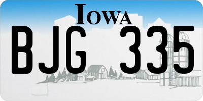 IA license plate BJG335
