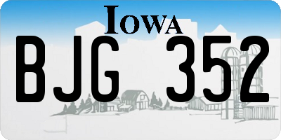 IA license plate BJG352