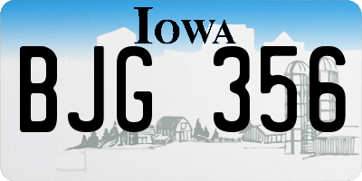 IA license plate BJG356