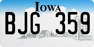IA license plate BJG359