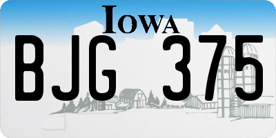 IA license plate BJG375