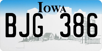 IA license plate BJG386