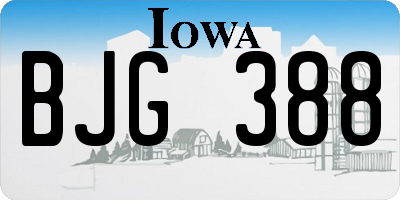IA license plate BJG388
