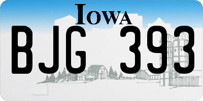 IA license plate BJG393