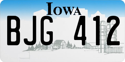IA license plate BJG412