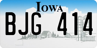 IA license plate BJG414