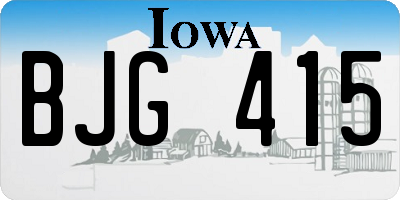 IA license plate BJG415