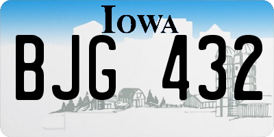 IA license plate BJG432
