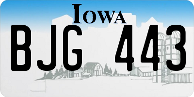 IA license plate BJG443