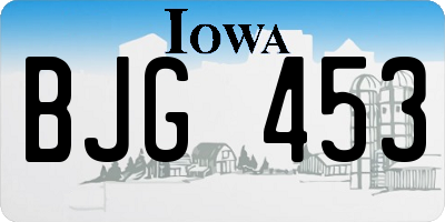 IA license plate BJG453