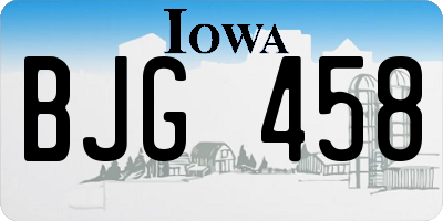 IA license plate BJG458