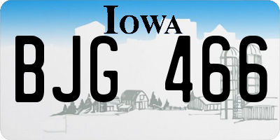 IA license plate BJG466