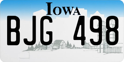 IA license plate BJG498