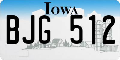 IA license plate BJG512