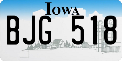 IA license plate BJG518