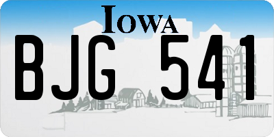 IA license plate BJG541