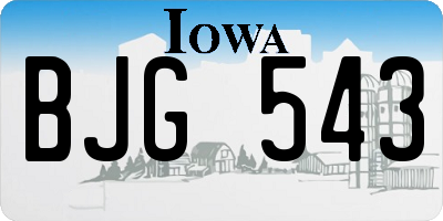 IA license plate BJG543