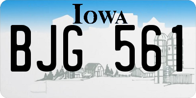 IA license plate BJG561