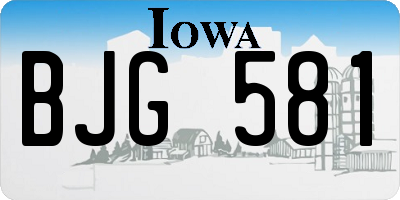 IA license plate BJG581