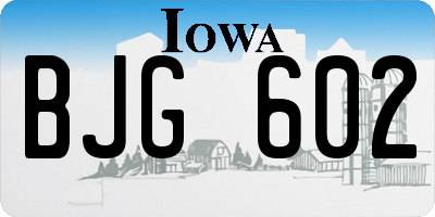 IA license plate BJG602