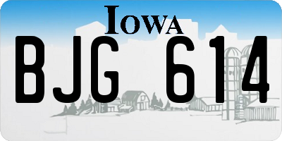 IA license plate BJG614