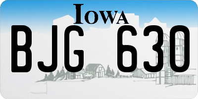 IA license plate BJG630