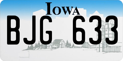 IA license plate BJG633