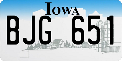 IA license plate BJG651