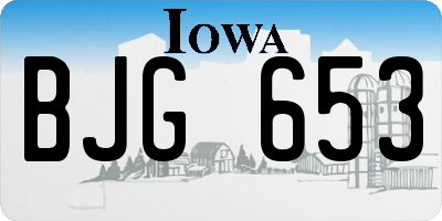 IA license plate BJG653