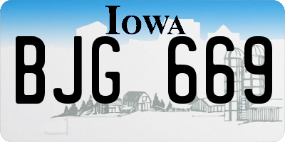 IA license plate BJG669