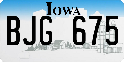 IA license plate BJG675
