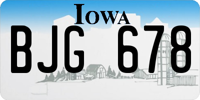 IA license plate BJG678