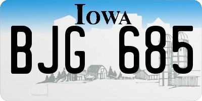 IA license plate BJG685