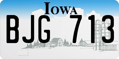 IA license plate BJG713