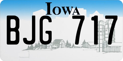IA license plate BJG717